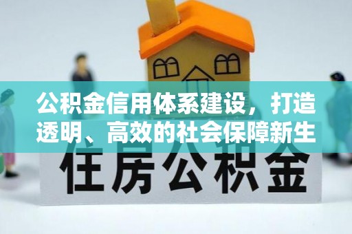 土城公积金信用体系建设，打造透明、高效的社会保障新生态